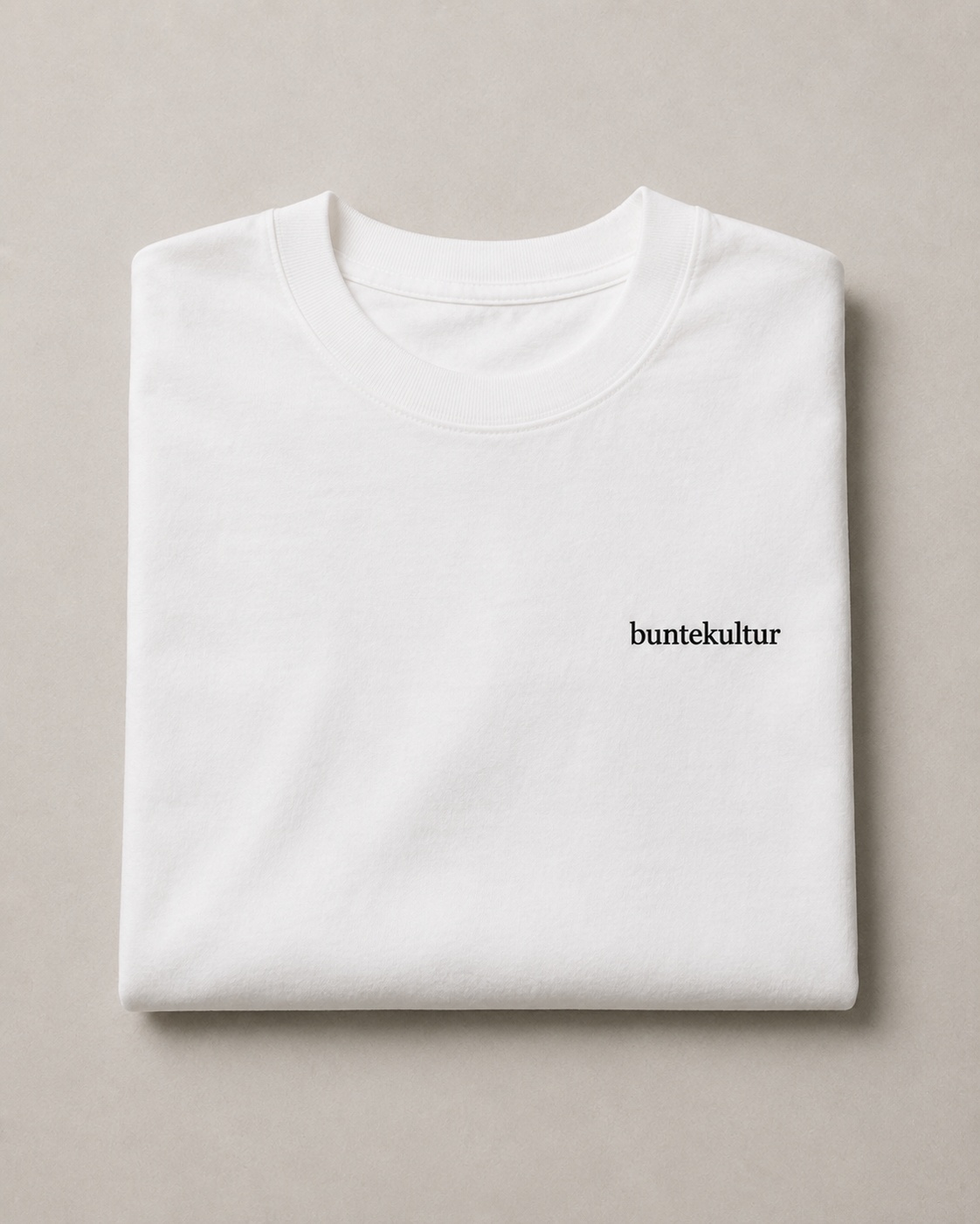 buntekultur white tee, product shot